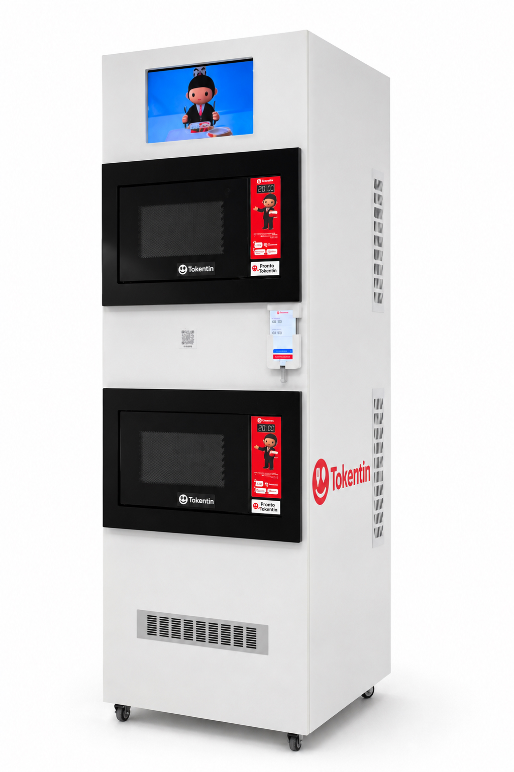 Equipamento Tokentin com micro-ondas para autoatendimento